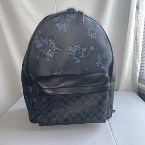 NWT COACH SIGNATURE BACKPACK HAWAIIAN LILY PRINT